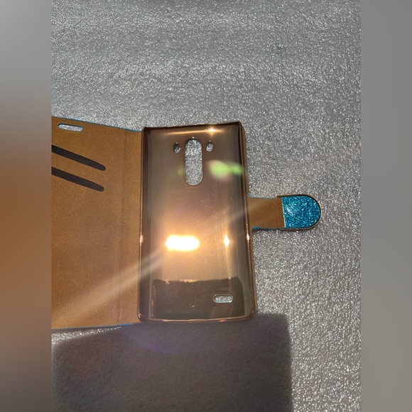 Blue Glitter Smooth Glossy Golden Sparkle Case for G3 Phone Folding Case Pretty - Picture 10 of 10